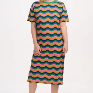 Stephanie Midi T-Shirt Dress - Multi, Rainbow Waves