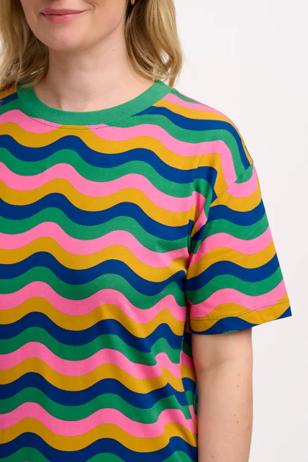 Stephanie Midi T-Shirt Dress - Multi, Rainbow Waves