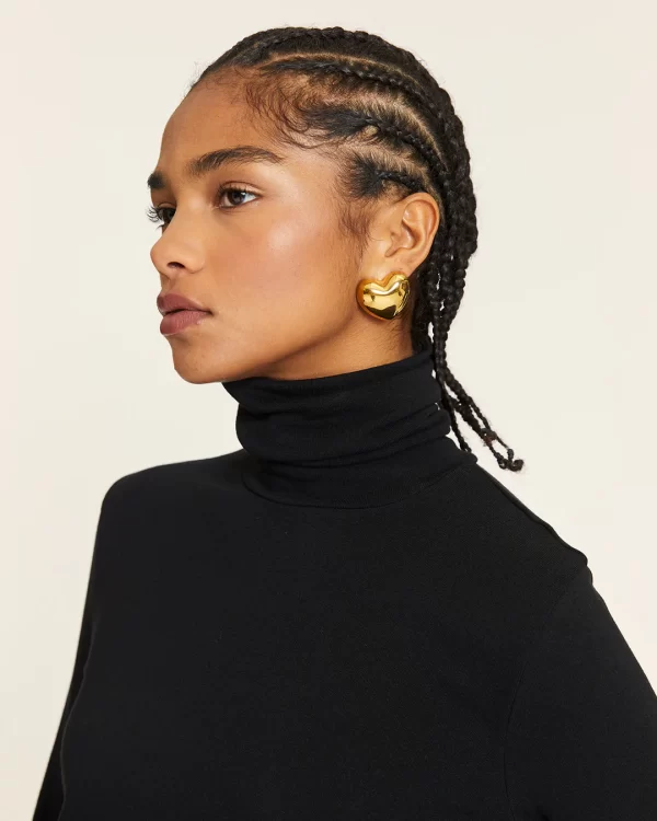 BLACK SWAN NECK KNIT TOP