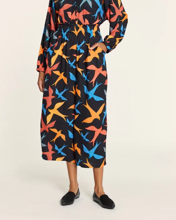 BIRD CULOTE WITH ELASTIC WAIST