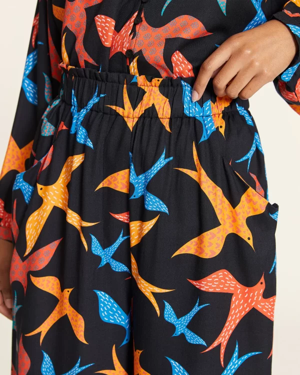 BIRD CULOTE WITH ELASTIC WAIST