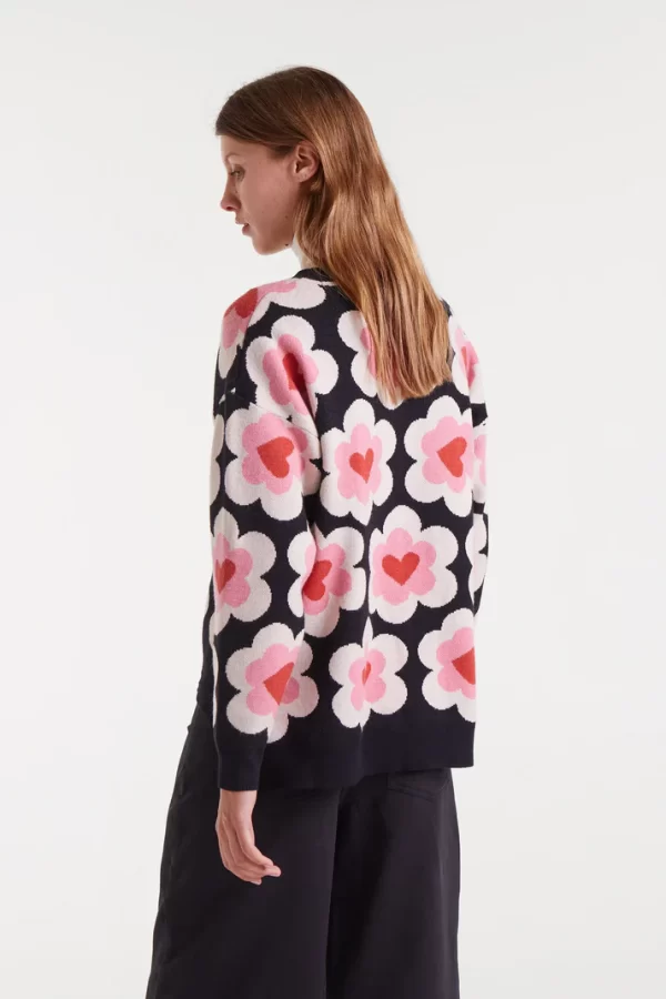 Jacquard knit sweater with SweetHeart print