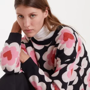 Jacquard knit sweater with SweetHeart print