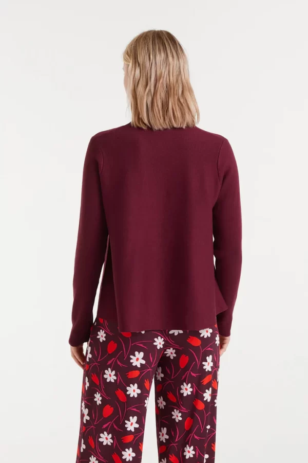 Burgundy packaged knit sweater