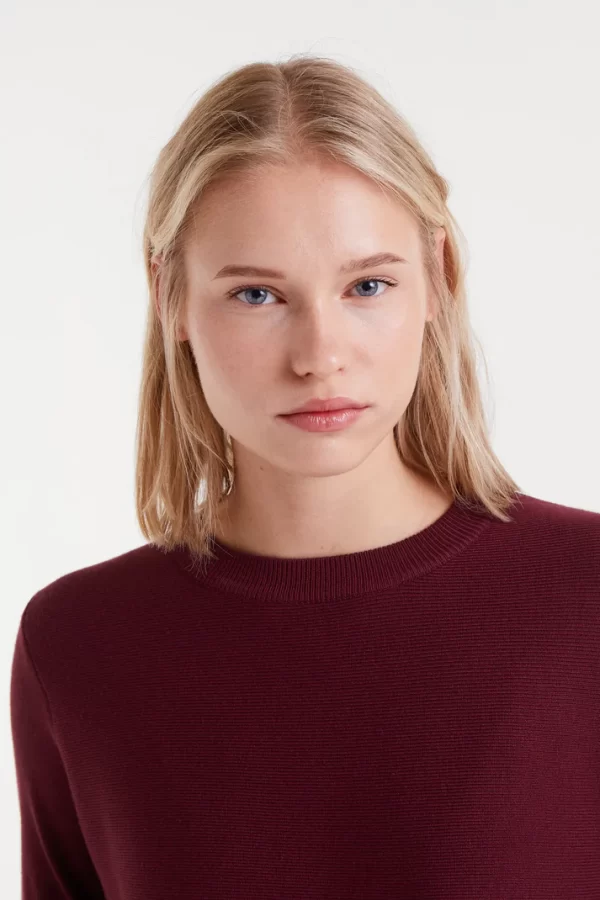 Burgundy packaged knit sweater