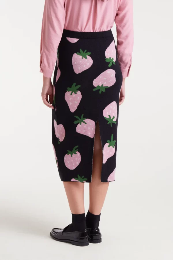 Jacquard midi skirt with Morango print