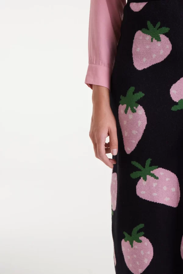 Jacquard midi skirt with Morango print