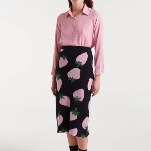 Jacquard midi skirt with Morango print