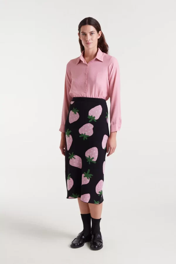 Jacquard midi skirt with Morango print