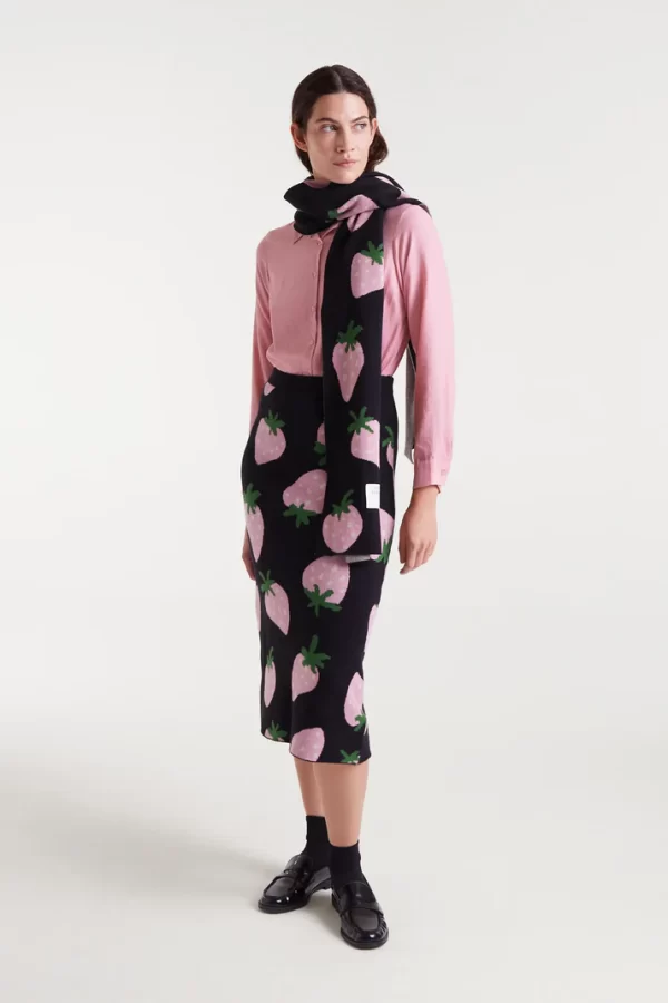 Jacquard midi skirt with Morango print