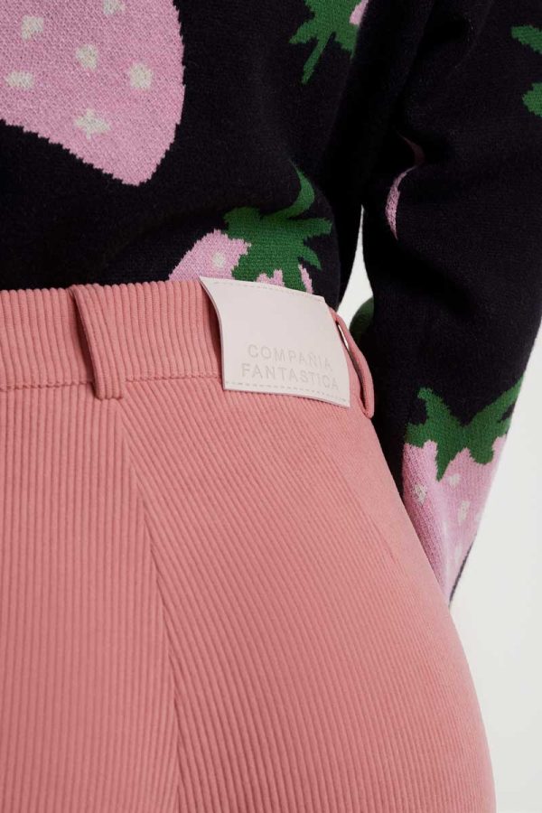 Pantalón de pana rosa