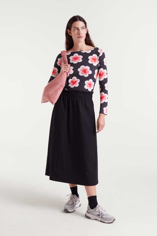 Falda midi negra
