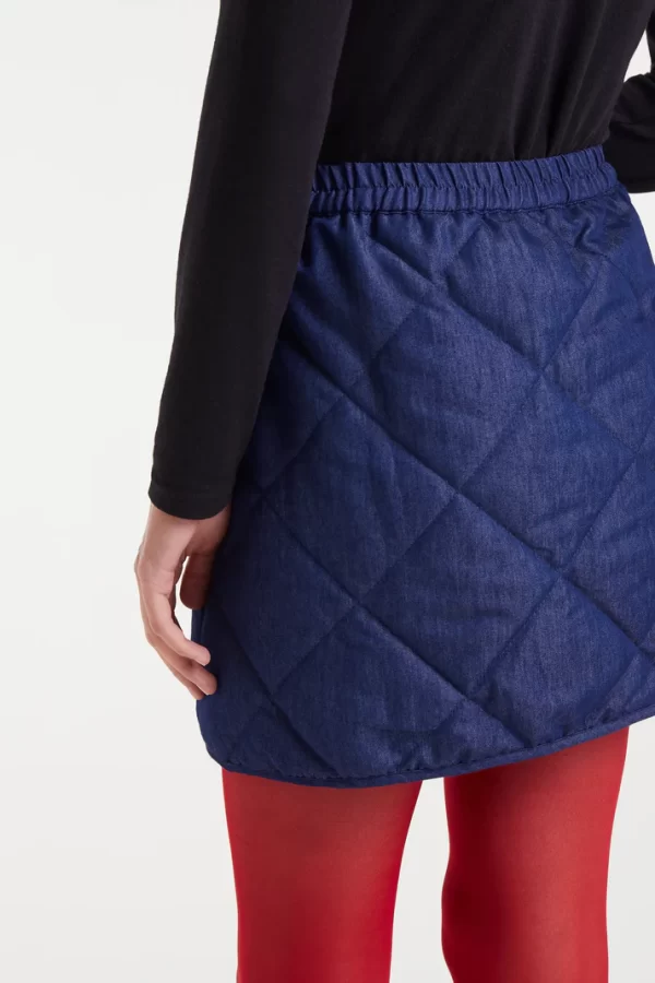Short skirt 100% cotton chambray blue
