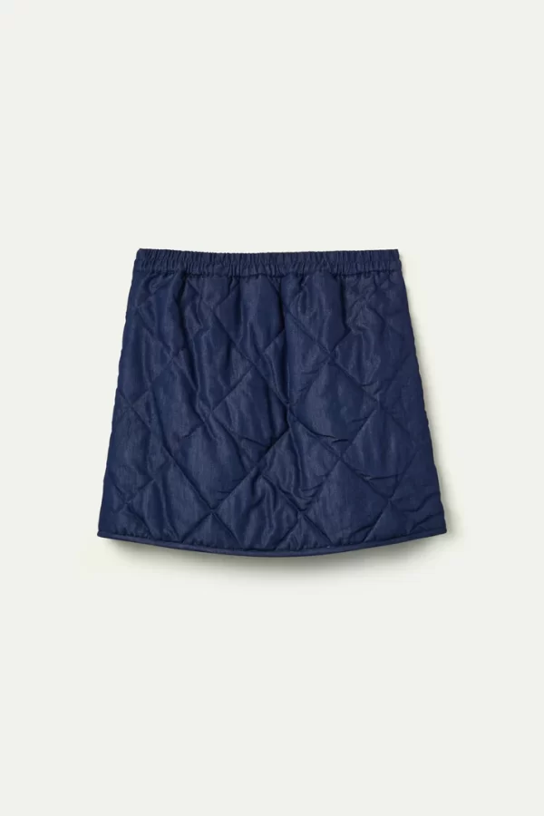 Short skirt 100% cotton chambray blue