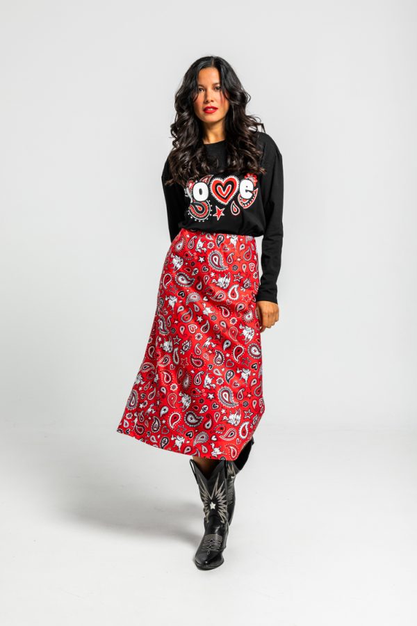 Falda evase midi