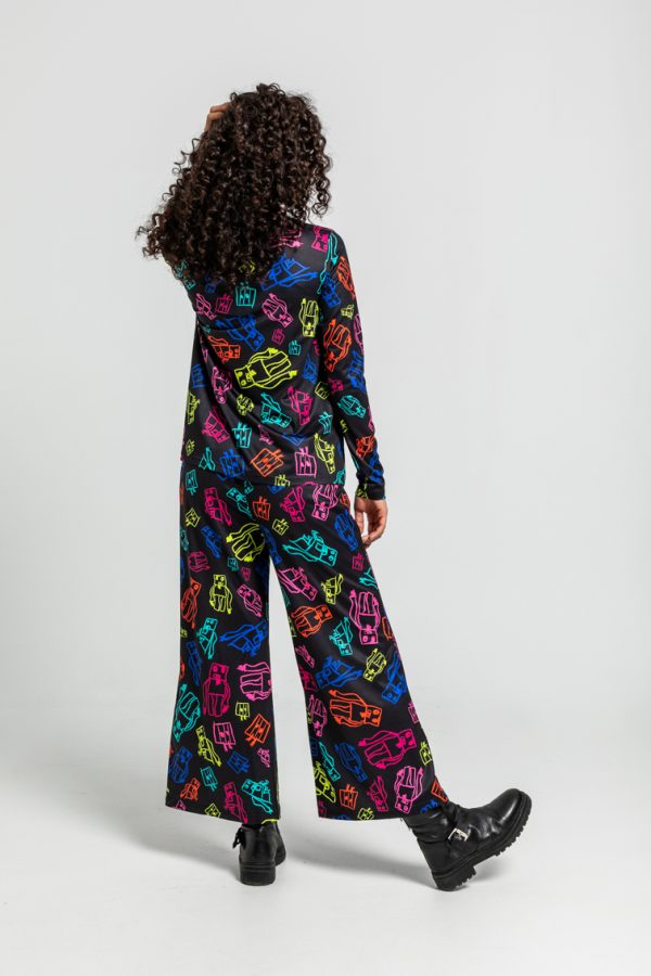 Pantalon flare elastico