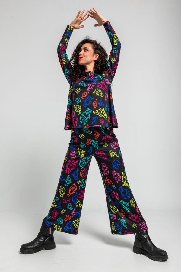 Pantalon flare elastico