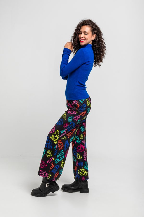 Pantalon flare elastico
