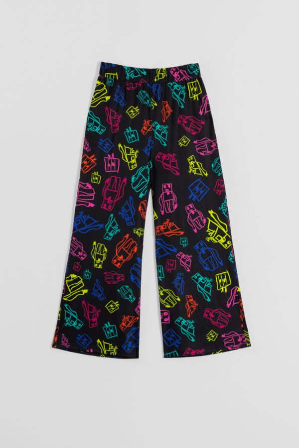 Pantalon flare elastico