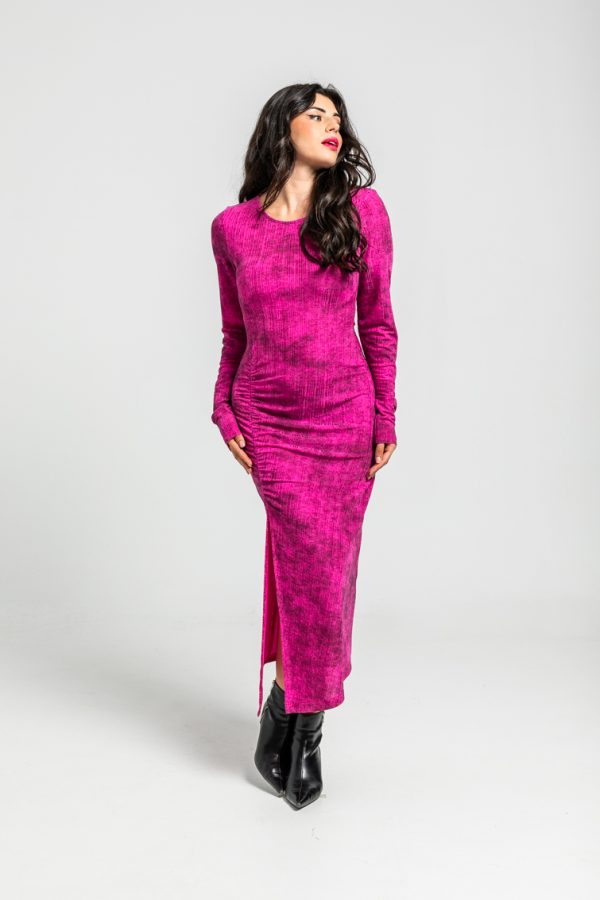 Vestido drapeado lateral canale efe