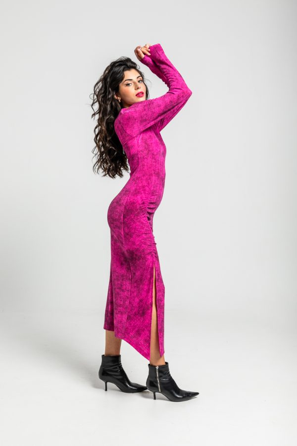 Vestido drapeado lateral canale efe