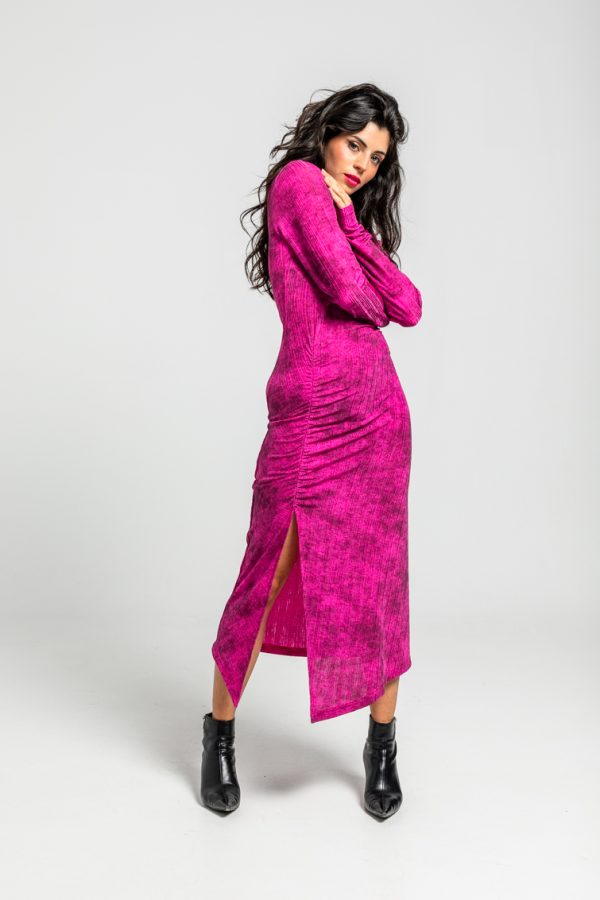 Vestido drapeado lateral canale efe