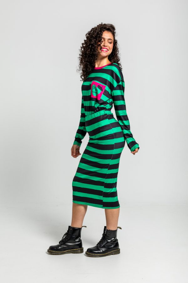 Falda midi elastica