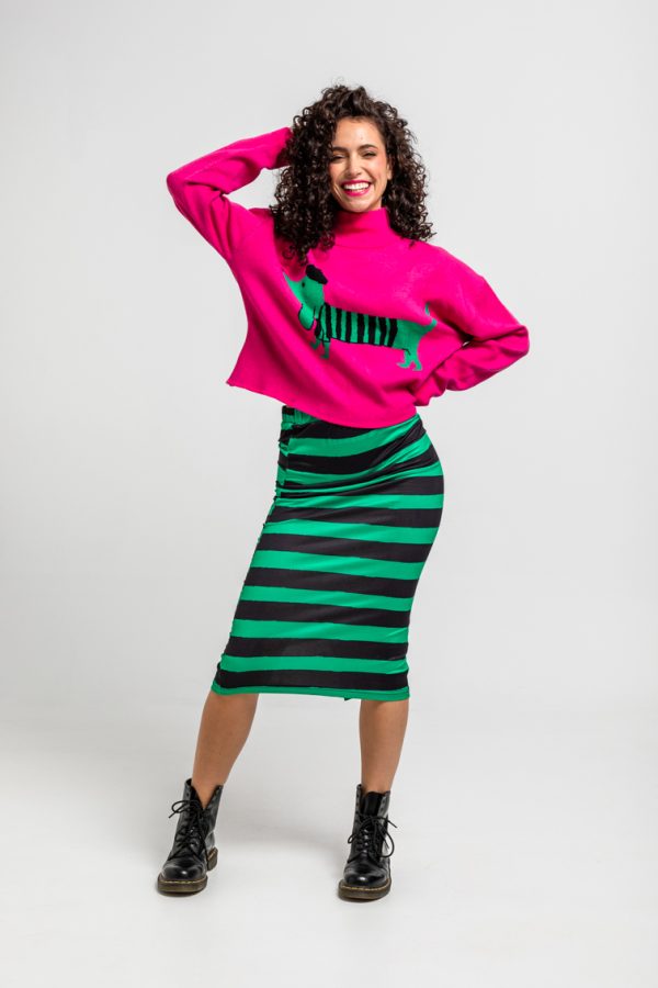 Falda midi elastica