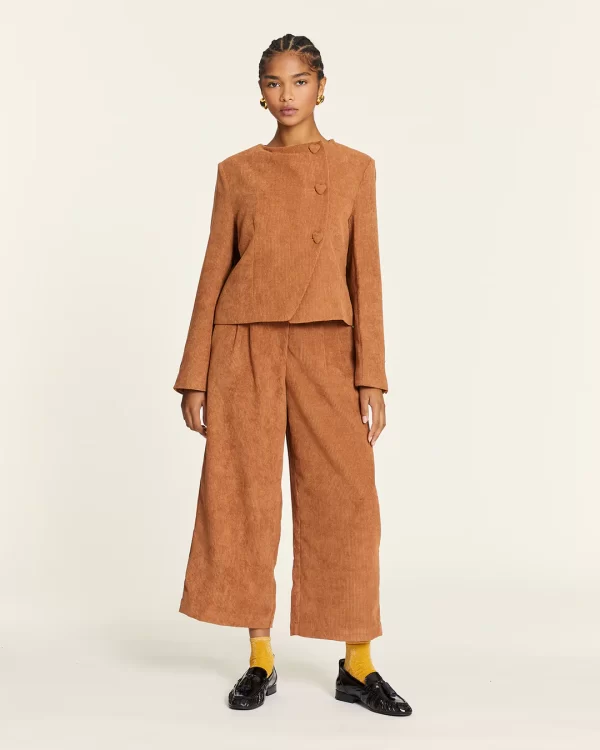 SHORT TOFFEE CORDUROY JACKET