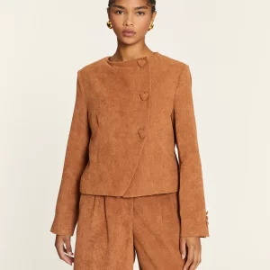 SHORT TOFFEE CORDUROY JACKET