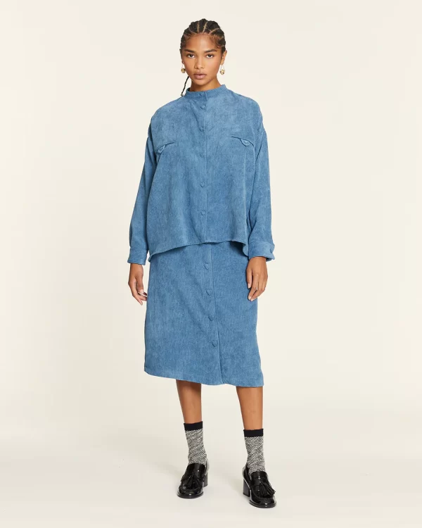 BLUE MAO CORDUROY SHIRT