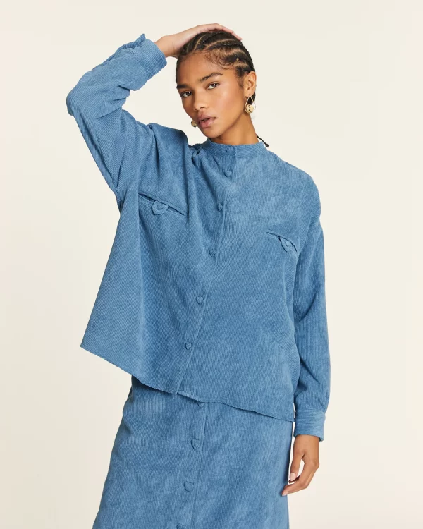 BLUE MAO CORDUROY SHIRT