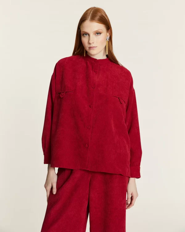 RED MAO CORDUROY SHIRT