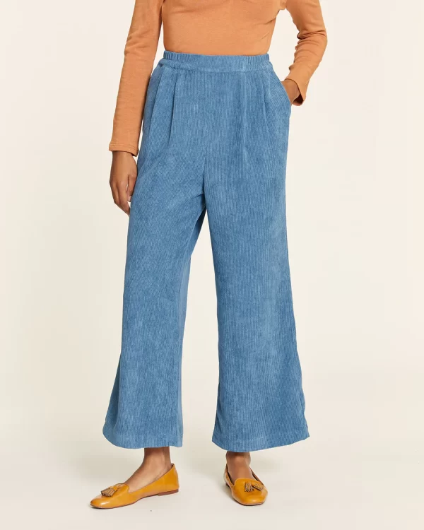 BLUE CORDUROY PANTS WITHOUT CLOSURE