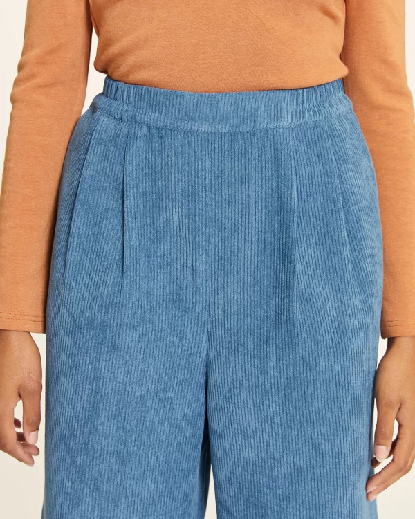BLUE CORDUROY PANTS WITHOUT CLOSURE