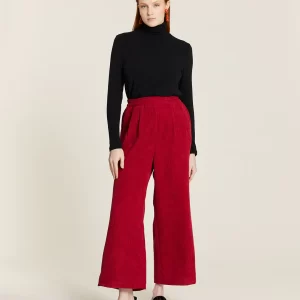 RED CORDUROY PANTS WITHOUT CLOSURE