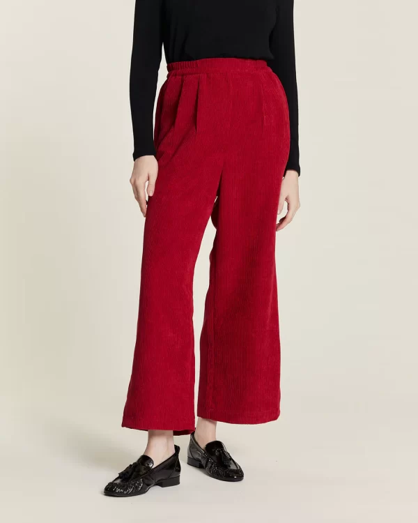 RED CORDUROY PANTS WITHOUT CLOSURE