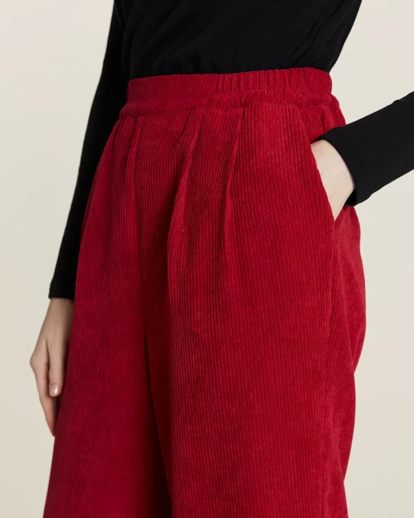 RED CORDUROY PANTS WITHOUT CLOSURE