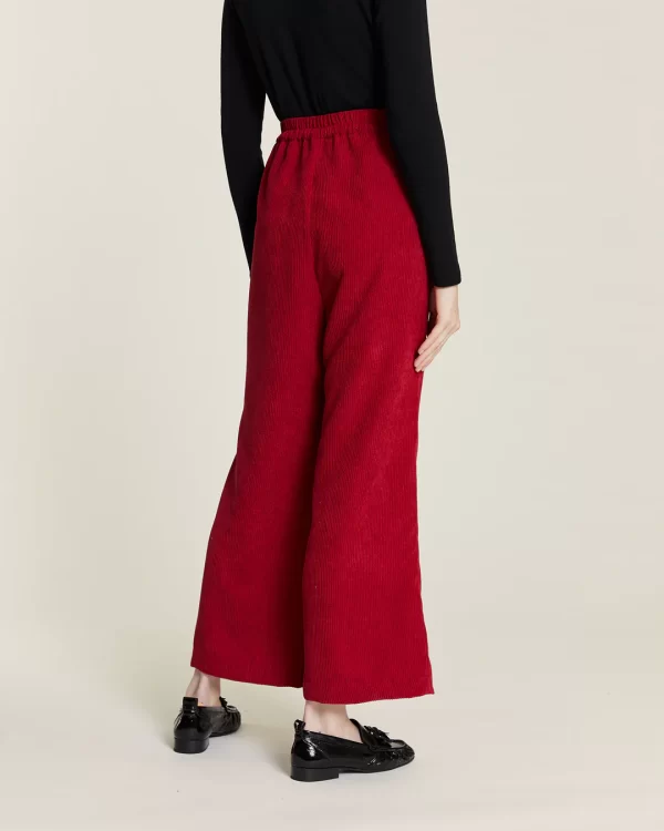 RED CORDUROY PANTS WITHOUT CLOSURE