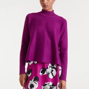 Magenta Perkings flared neck sweater