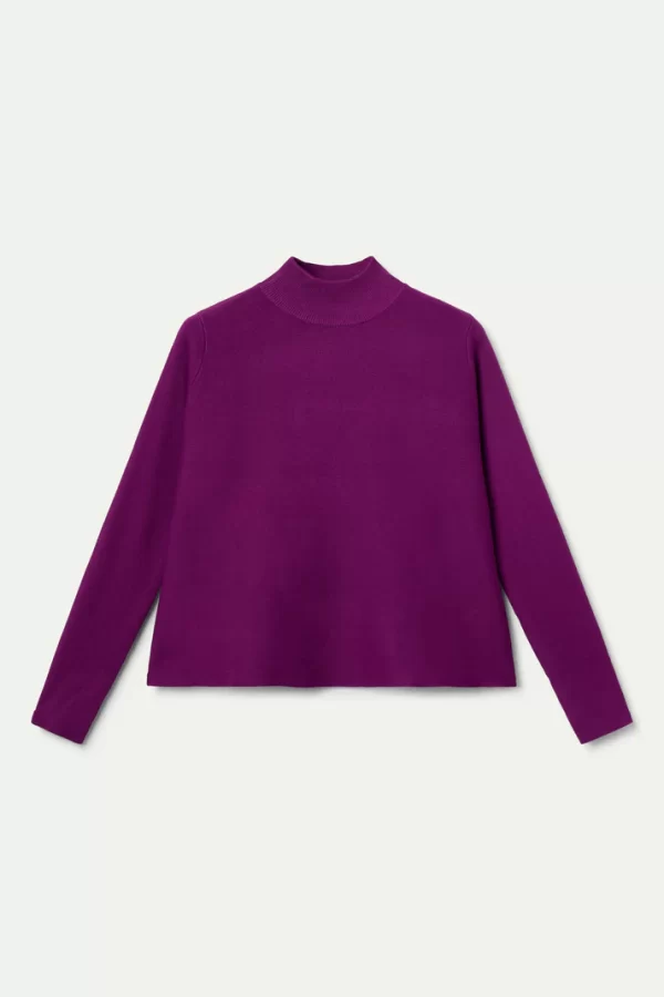 Magenta Perkings flared neck sweater