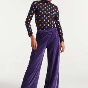 Purple velvet pants