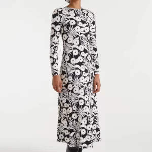 Long dress with tofu print