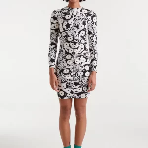 Short dress with tofu print