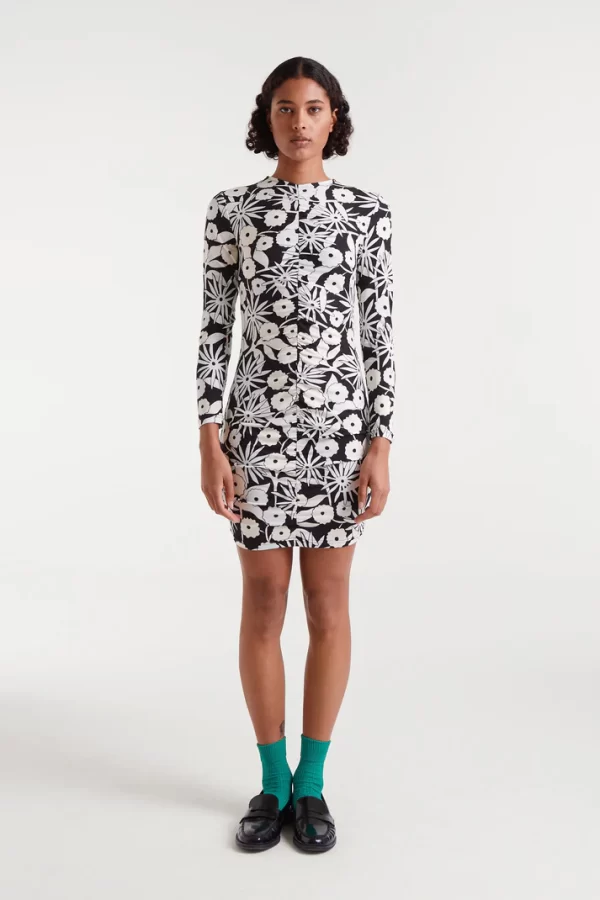 Short dress with tofu print