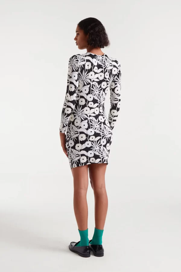 Short dress with tofu print