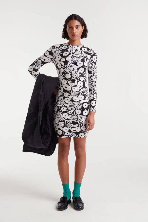 Short dress with tofu print