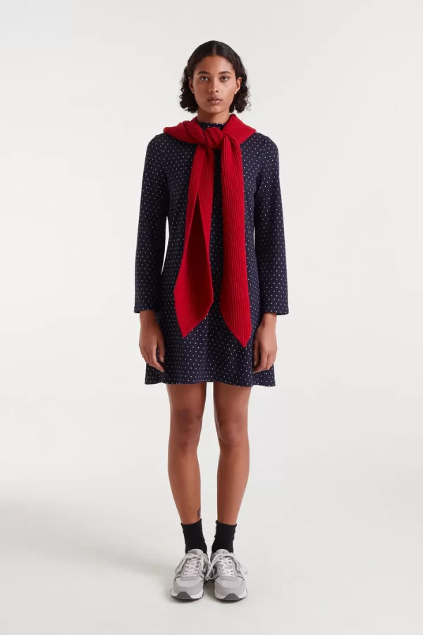 Vestido corto jacquard con estampado Super Mini Dots