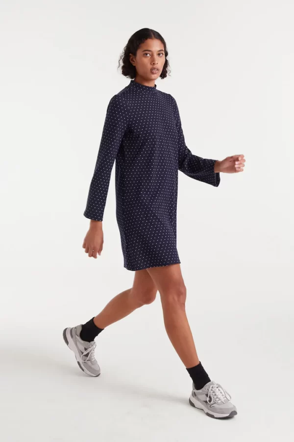 Vestido corto jacquard con estampado Super Mini Dots