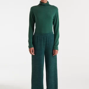 Green ribbed knit pants